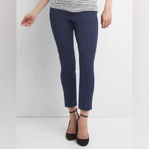 Gap Signature Maternity Bi-Stretch Inset Panel Blue Skinny Ankle Pants